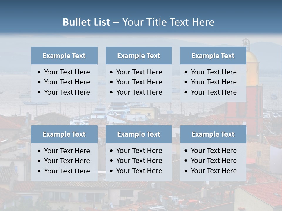 View At St.tropez And Anchored Ships At Sunset In French Riviera PowerPoint Template