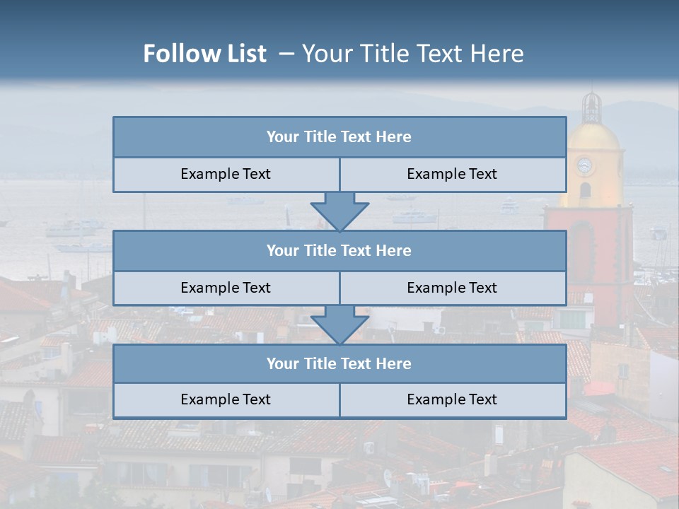 View At St.tropez And Anchored Ships At Sunset In French Riviera PowerPoint Template