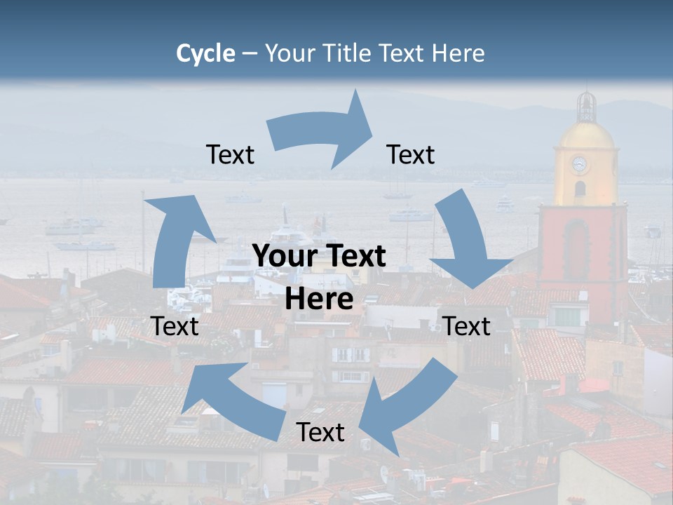 View At St.tropez And Anchored Ships At Sunset In French Riviera PowerPoint Template