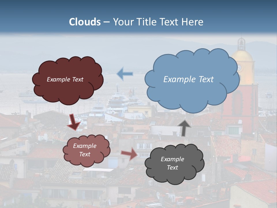 View At St.tropez And Anchored Ships At Sunset In French Riviera PowerPoint Template