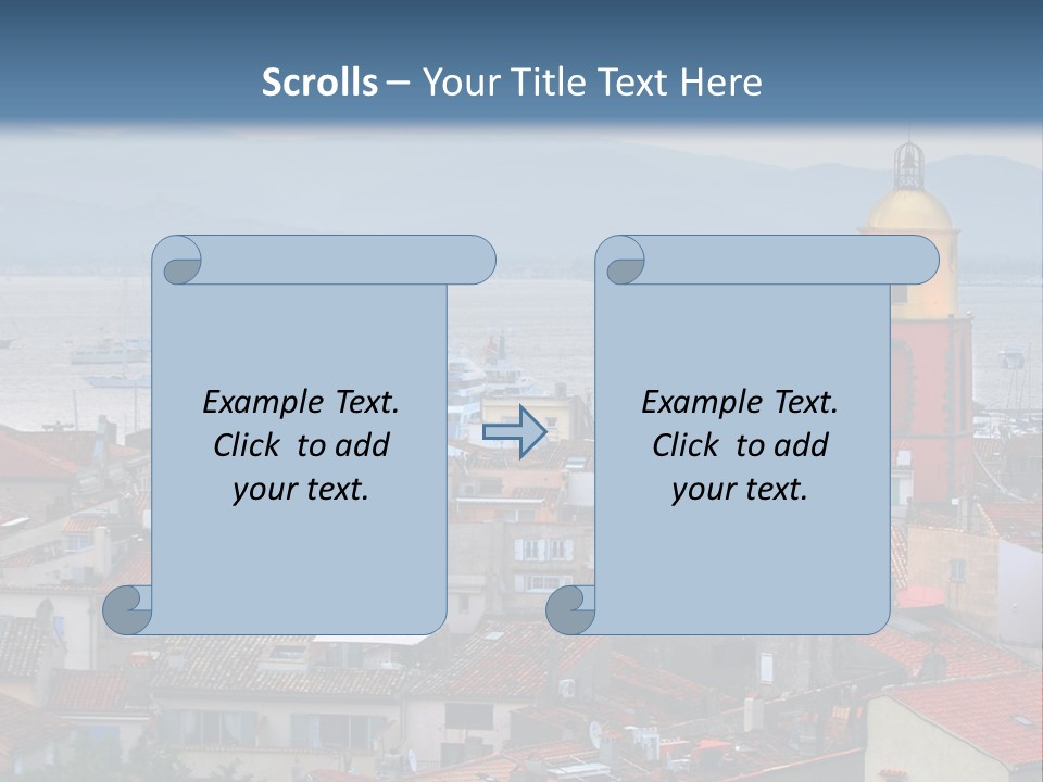 View At St.tropez And Anchored Ships At Sunset In French Riviera PowerPoint Template