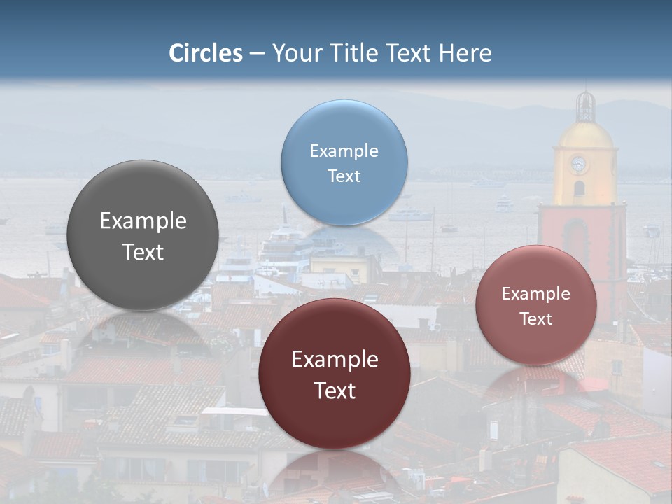 View At St.tropez And Anchored Ships At Sunset In French Riviera PowerPoint Template