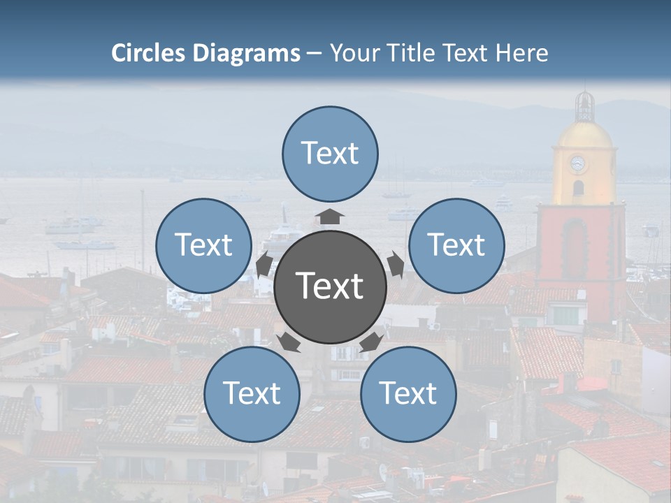 View At St.tropez And Anchored Ships At Sunset In French Riviera PowerPoint Template