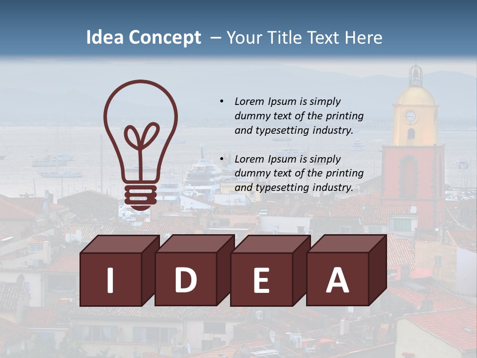 View At St.tropez And Anchored Ships At Sunset In French Riviera PowerPoint Template