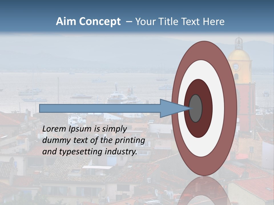 View At St.tropez And Anchored Ships At Sunset In French Riviera PowerPoint Template