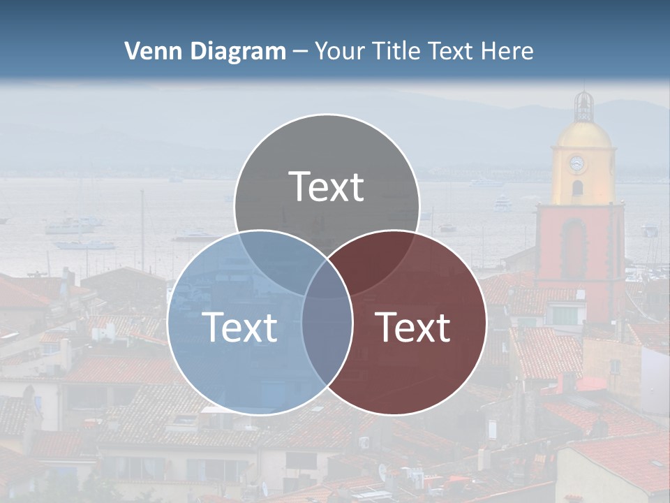 View At St.tropez And Anchored Ships At Sunset In French Riviera PowerPoint Template