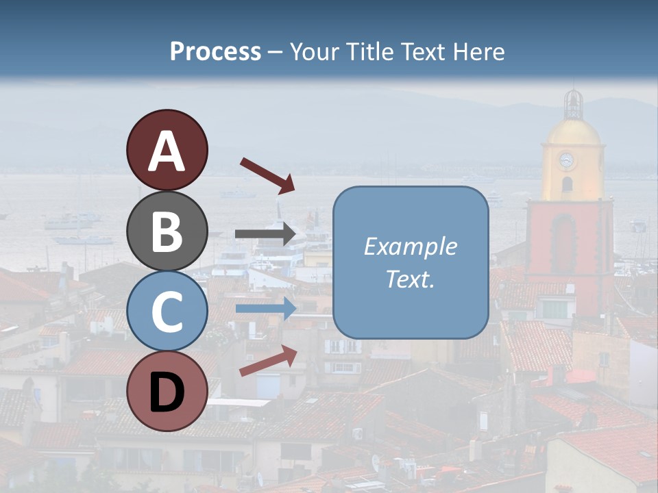 View At St.tropez And Anchored Ships At Sunset In French Riviera PowerPoint Template