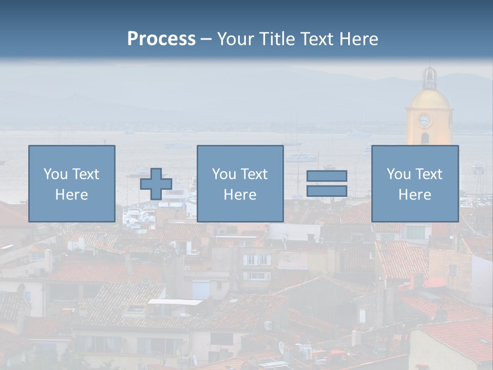 View At St.tropez And Anchored Ships At Sunset In French Riviera PowerPoint Template