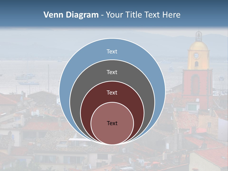 View At St.tropez And Anchored Ships At Sunset In French Riviera PowerPoint Template