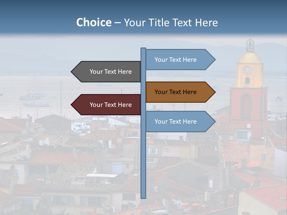 View At St.tropez And Anchored Ships At Sunset In French Riviera PowerPoint Template