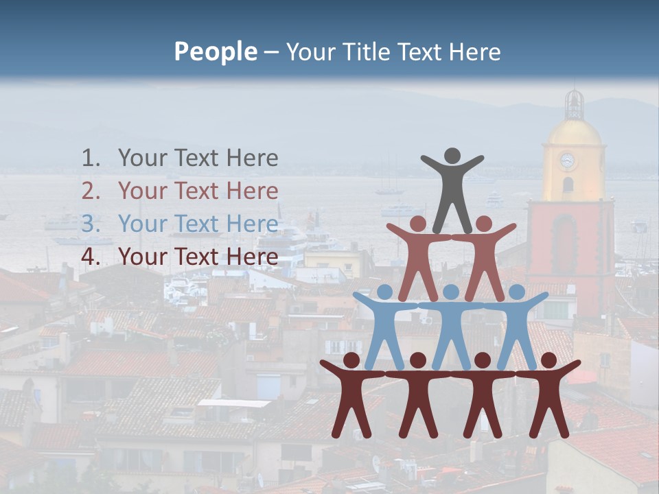 View At St.tropez And Anchored Ships At Sunset In French Riviera PowerPoint Template