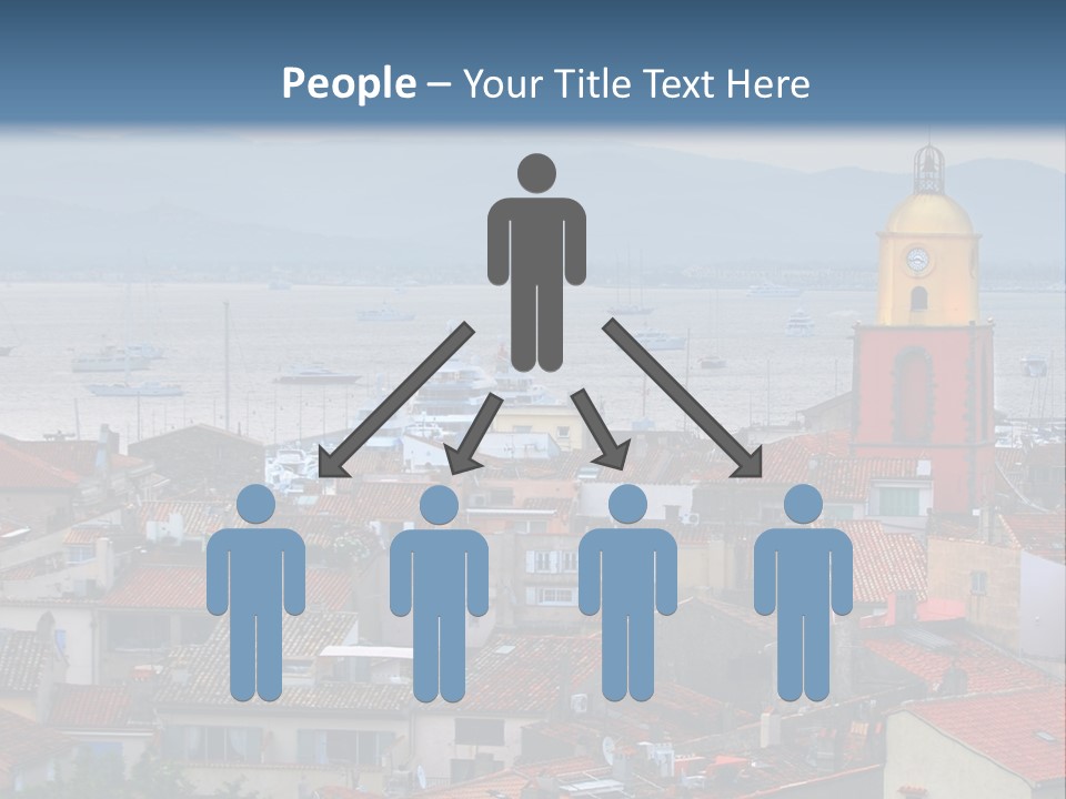 View At St.tropez And Anchored Ships At Sunset In French Riviera PowerPoint Template