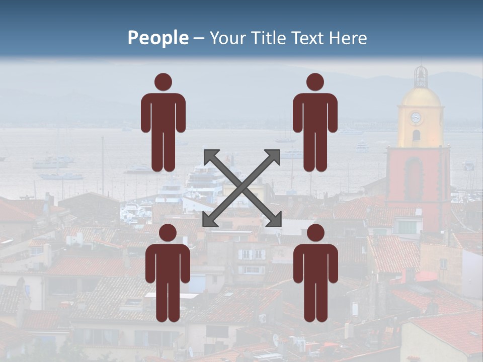 View At St.tropez And Anchored Ships At Sunset In French Riviera PowerPoint Template