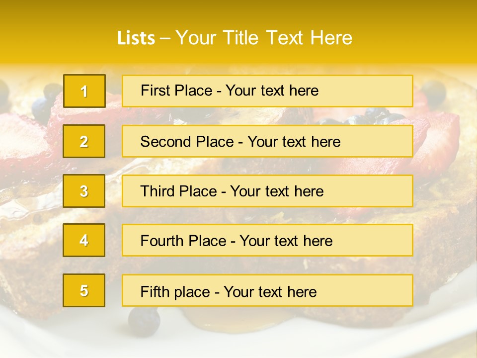 Breakfast Of French Toast With Fresh Berries And Maple Syrup PowerPoint Template