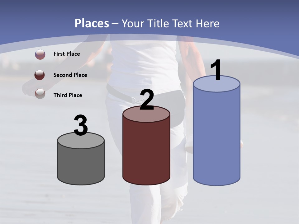 Active And Happy Senior Woman Running At The Beach PowerPoint Template