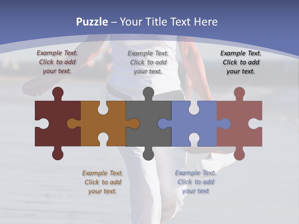 Active And Happy Senior Woman Running At The Beach PowerPoint Template