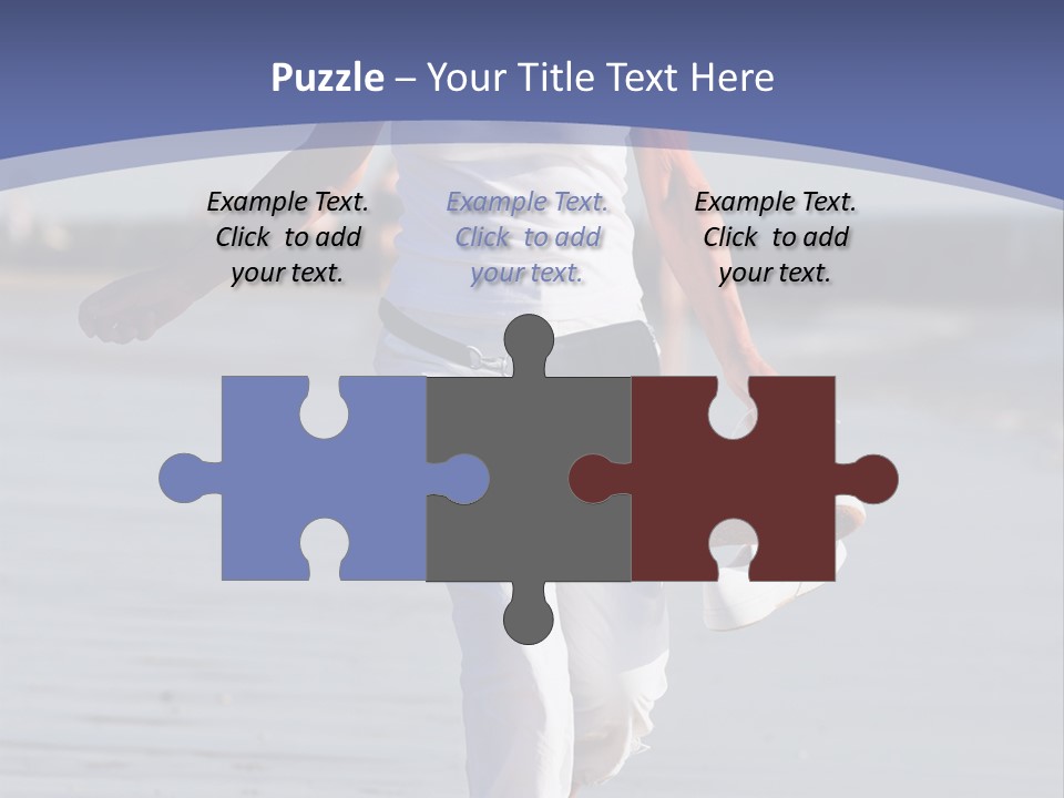 Active And Happy Senior Woman Running At The Beach PowerPoint Template