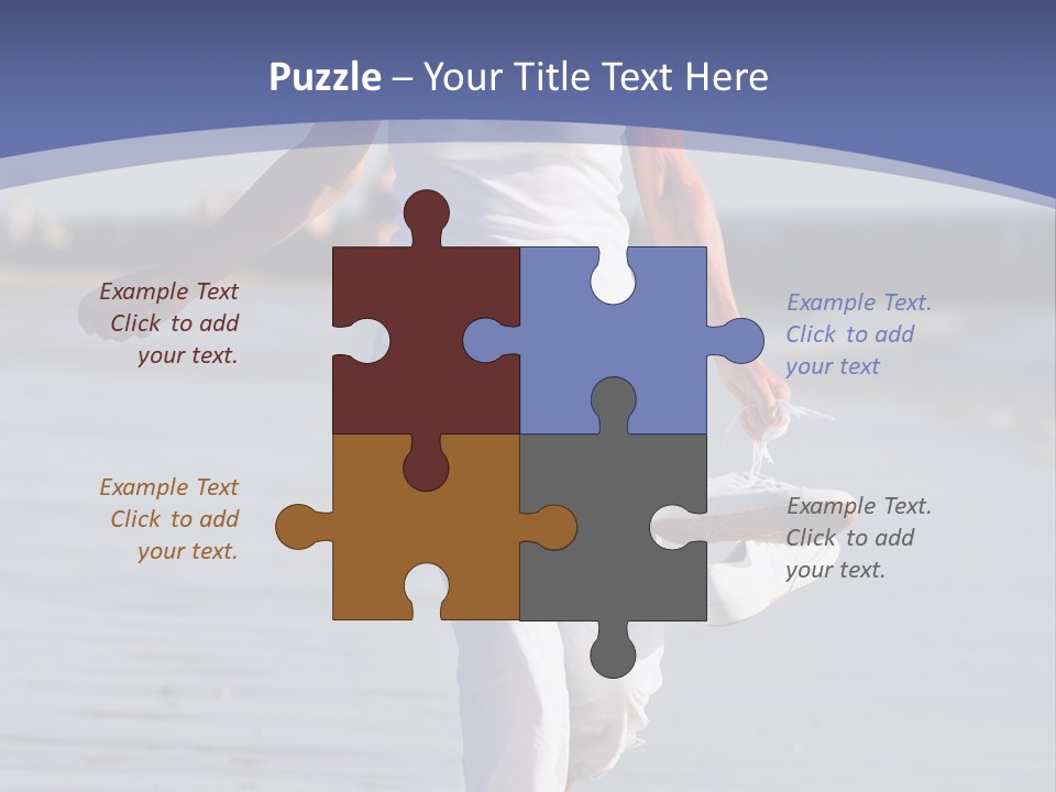 Active And Happy Senior Woman Running At The Beach PowerPoint Template