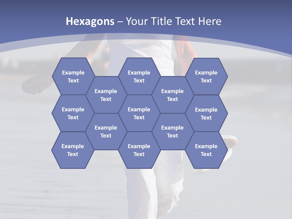 Active And Happy Senior Woman Running At The Beach PowerPoint Template