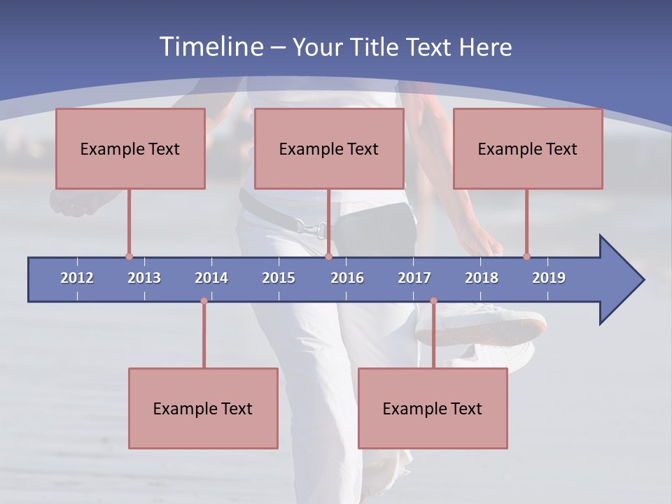 Active And Happy Senior Woman Running At The Beach PowerPoint Template