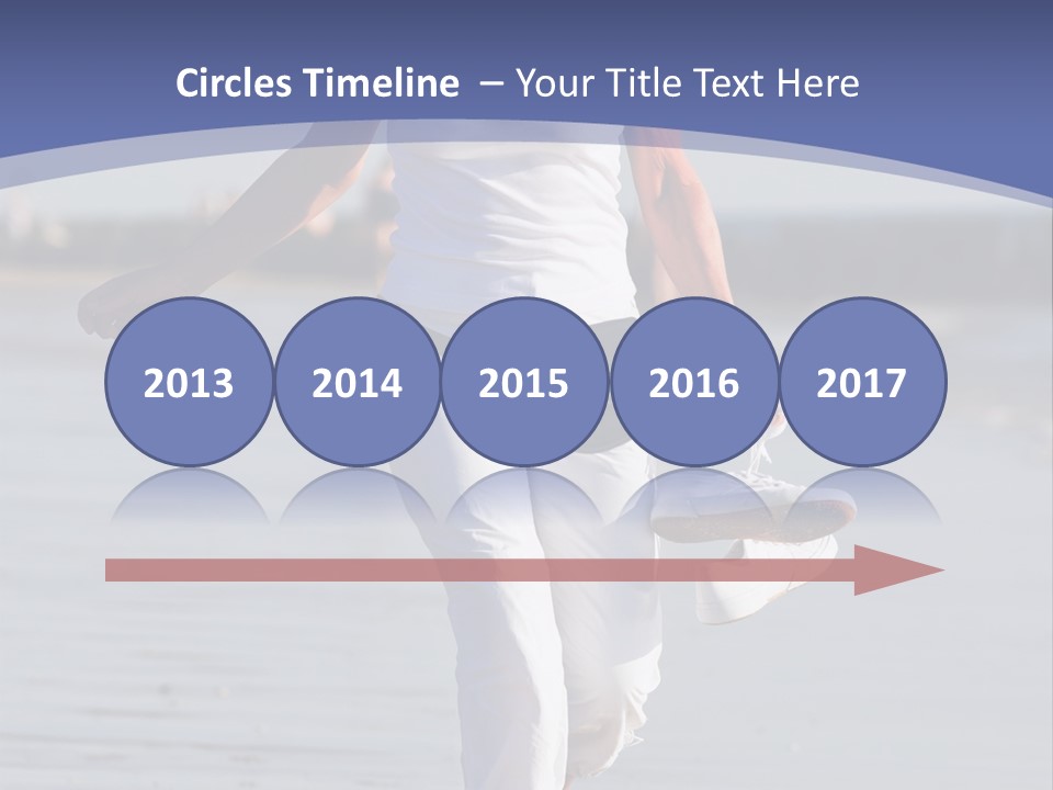 Active And Happy Senior Woman Running At The Beach PowerPoint Template