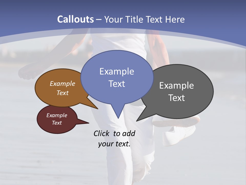 Active And Happy Senior Woman Running At The Beach PowerPoint Template