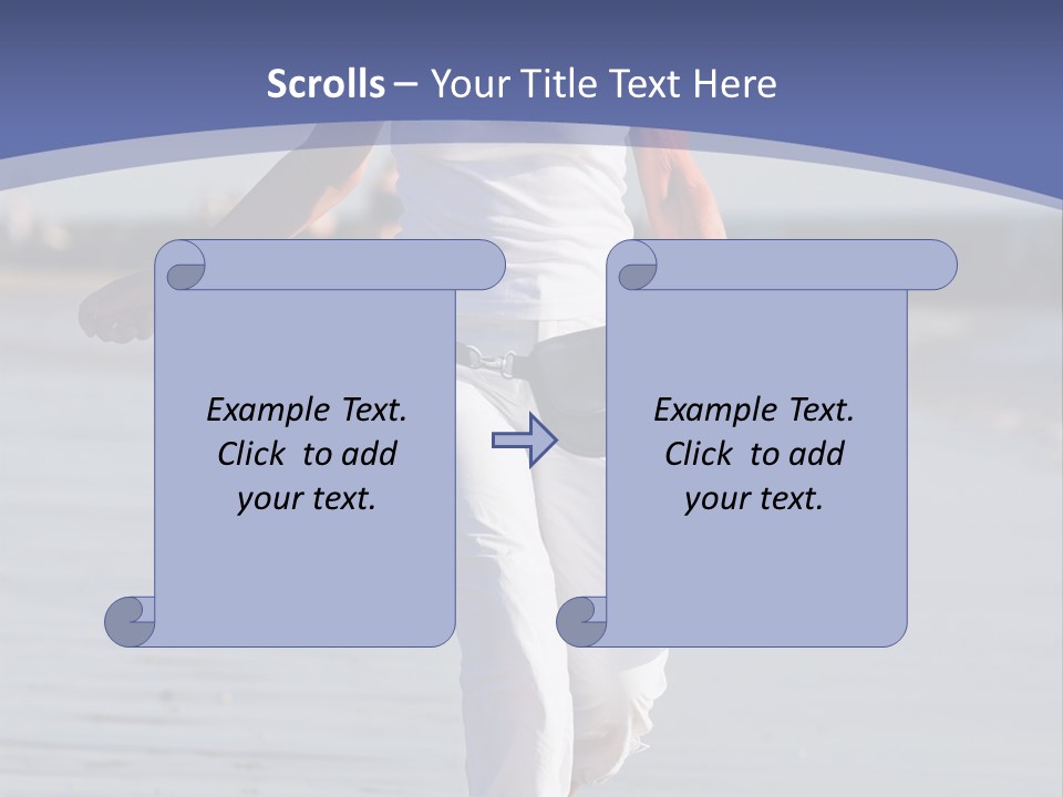 Active And Happy Senior Woman Running At The Beach PowerPoint Template