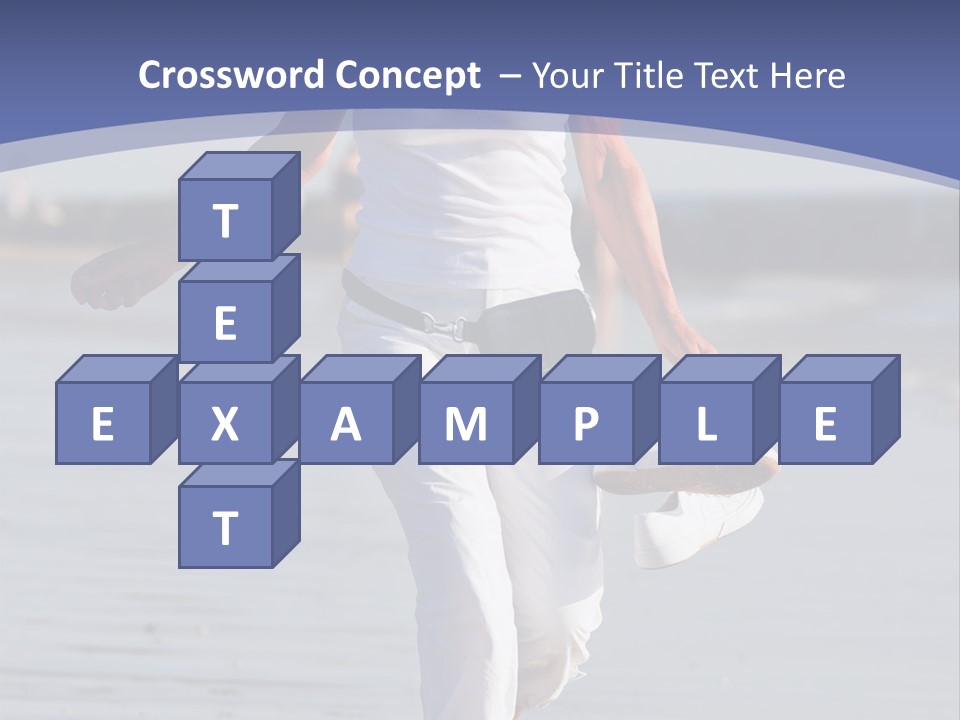 Active And Happy Senior Woman Running At The Beach PowerPoint Template