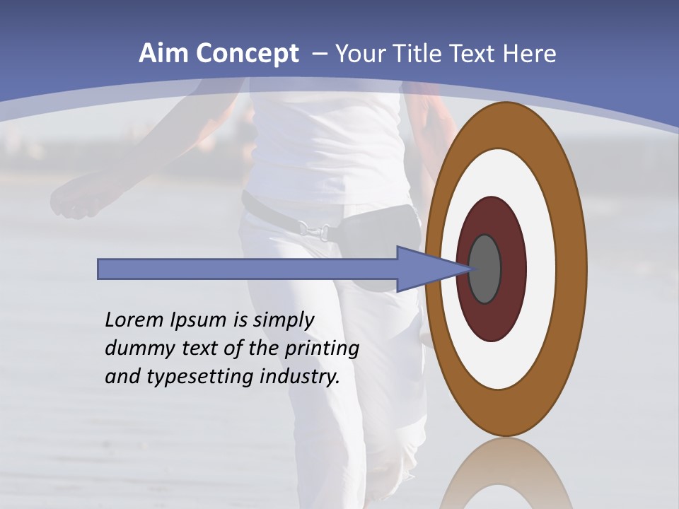 Active And Happy Senior Woman Running At The Beach PowerPoint Template