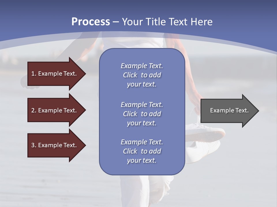 Active And Happy Senior Woman Running At The Beach PowerPoint Template