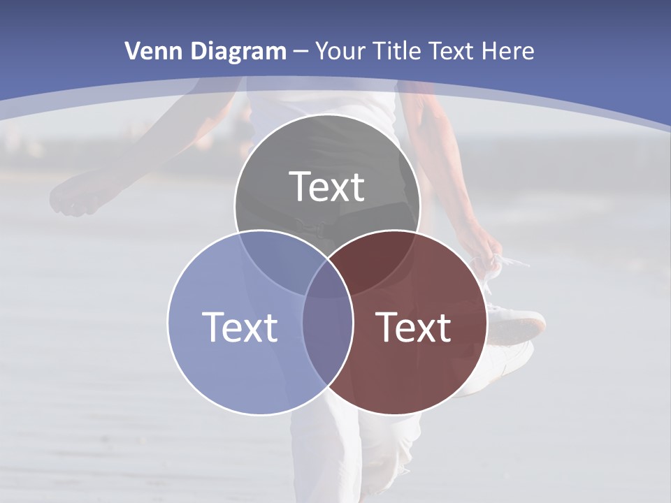 Active And Happy Senior Woman Running At The Beach PowerPoint Template