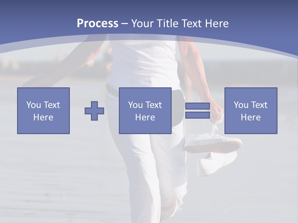 Active And Happy Senior Woman Running At The Beach PowerPoint Template