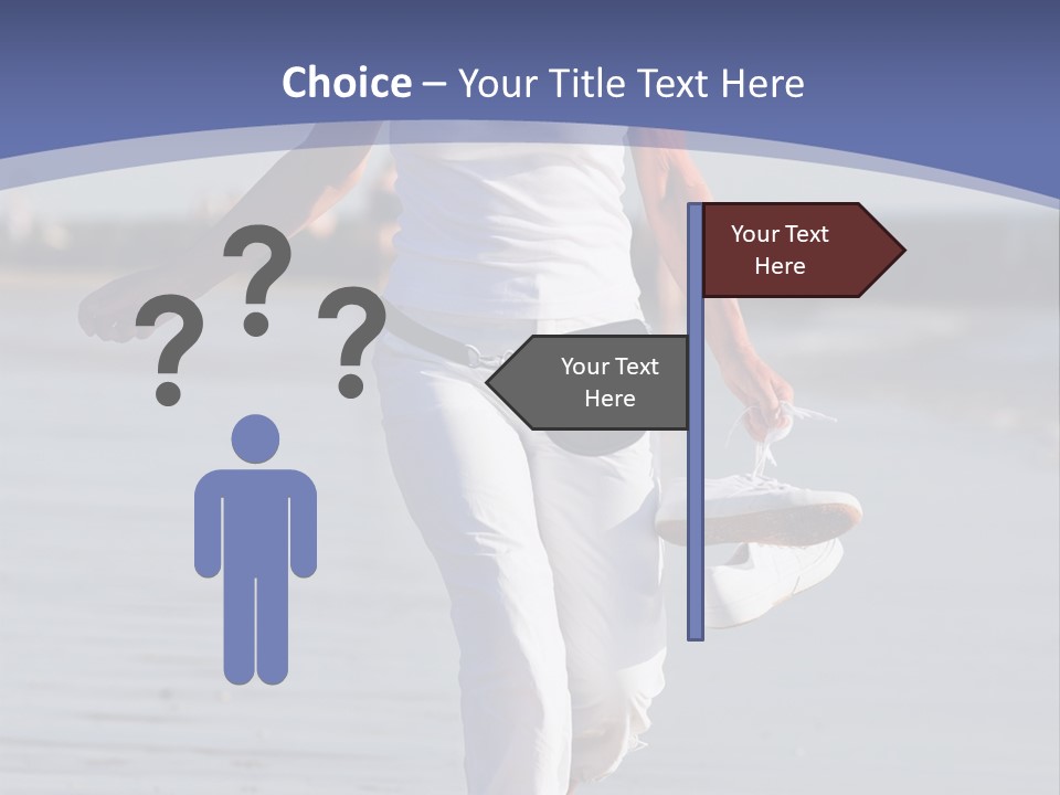 Active And Happy Senior Woman Running At The Beach PowerPoint Template