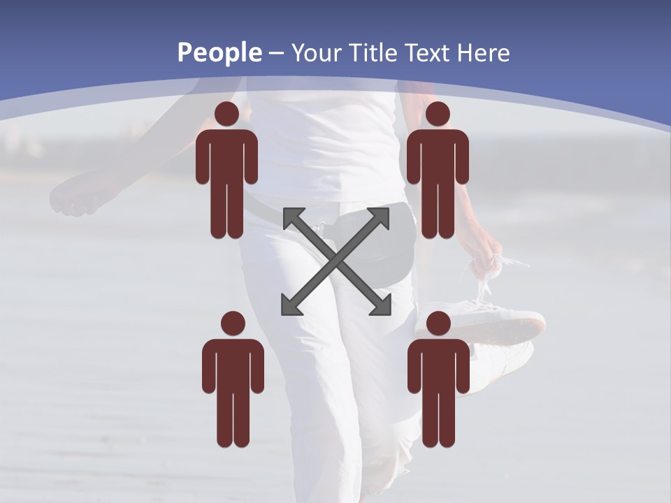 Active And Happy Senior Woman Running At The Beach PowerPoint Template