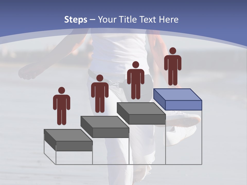 Active And Happy Senior Woman Running At The Beach PowerPoint Template