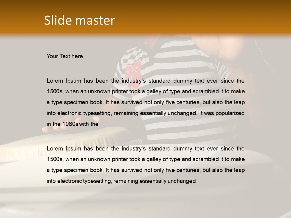 Portrait Of Young Cuban Percussionist Performing Live PowerPoint Template