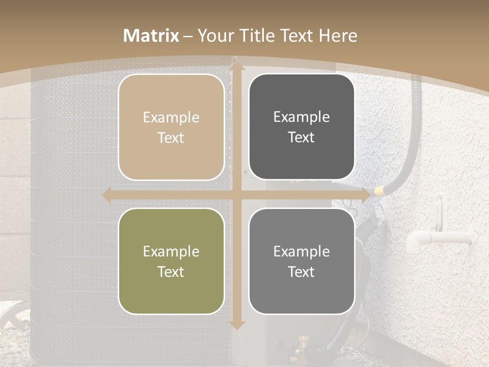 Air Conditioner And Heat Pump Compressor Unit In Backyard PowerPoint Template
