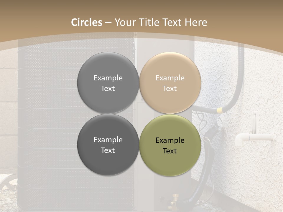 Air Conditioner And Heat Pump Compressor Unit In Backyard PowerPoint Template