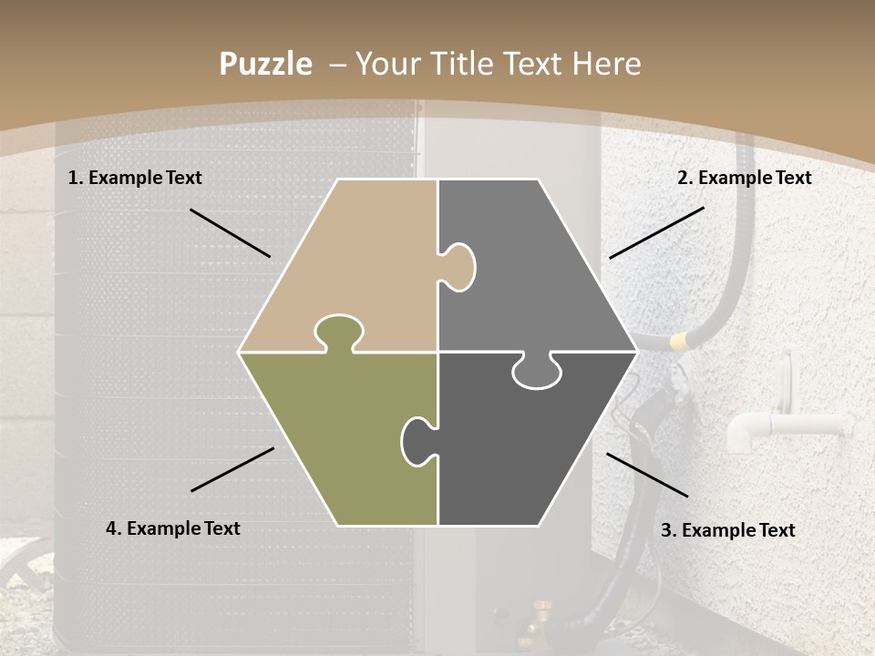Air Conditioner And Heat Pump Compressor Unit In Backyard PowerPoint Template