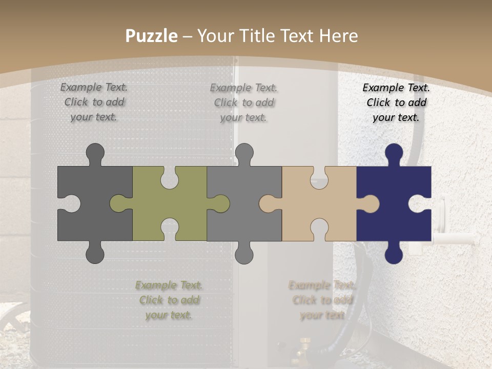 Air Conditioner And Heat Pump Compressor Unit In Backyard PowerPoint Template