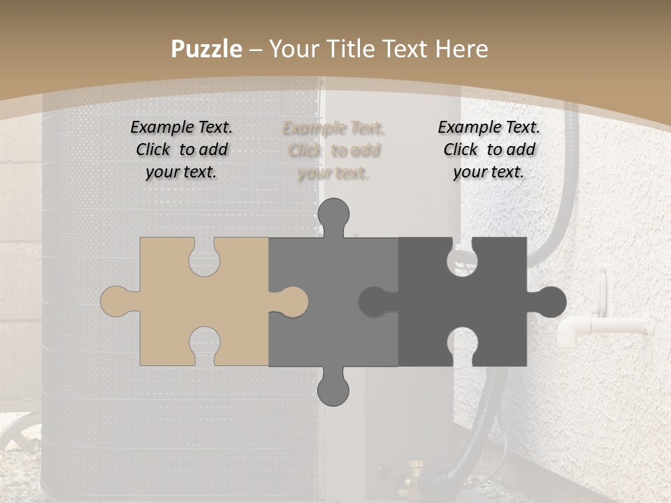 Air Conditioner And Heat Pump Compressor Unit In Backyard PowerPoint Template