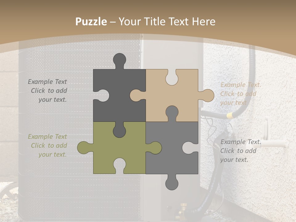 Air Conditioner And Heat Pump Compressor Unit In Backyard PowerPoint Template