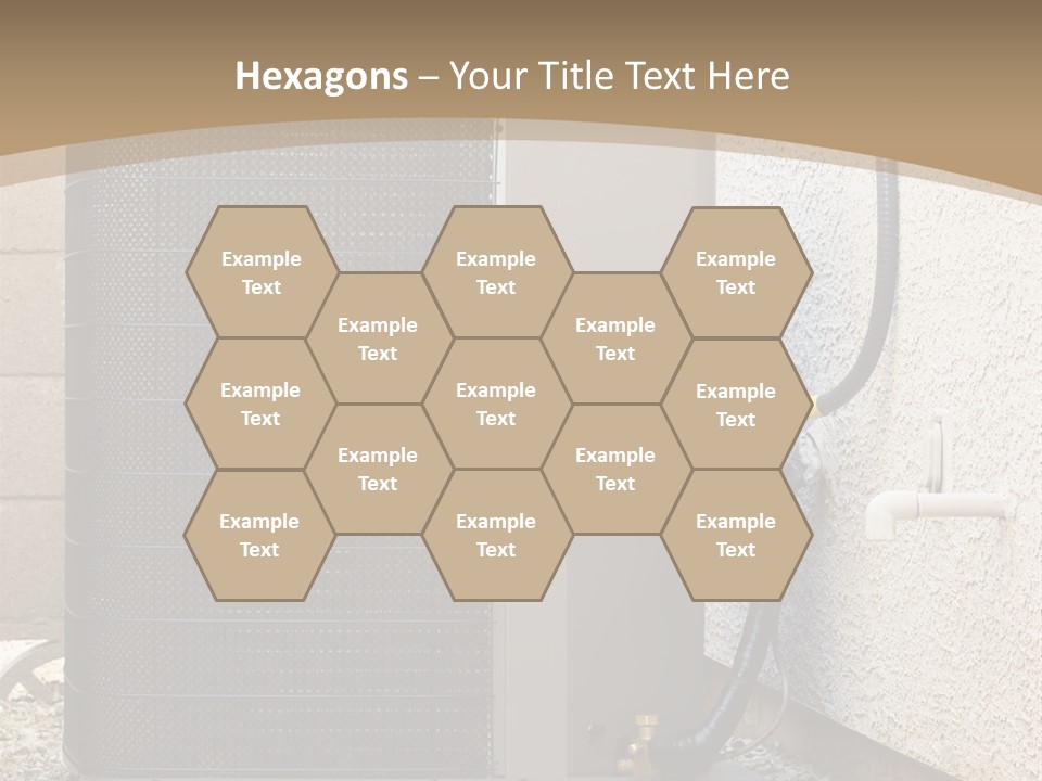 Air Conditioner And Heat Pump Compressor Unit In Backyard PowerPoint Template