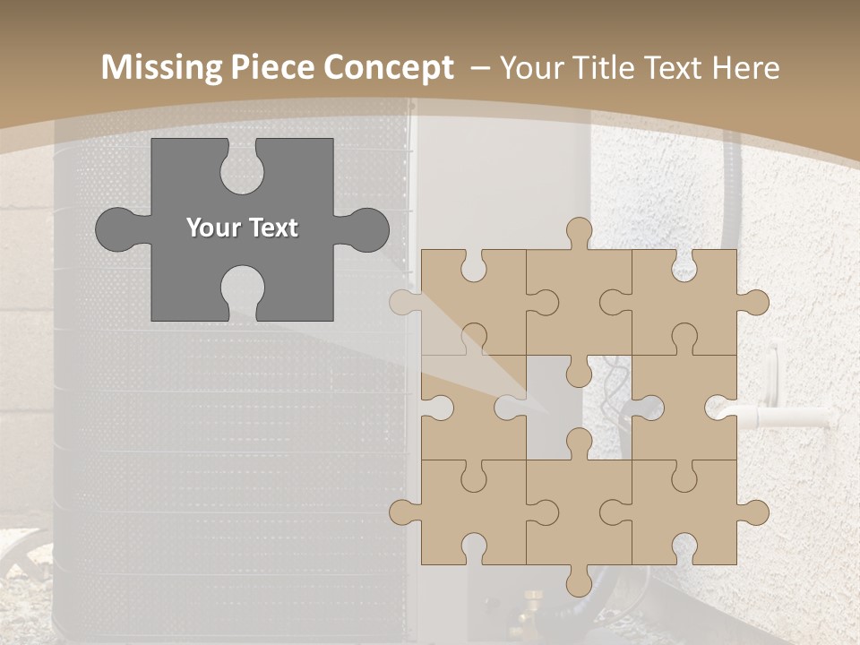 Air Conditioner And Heat Pump Compressor Unit In Backyard PowerPoint Template