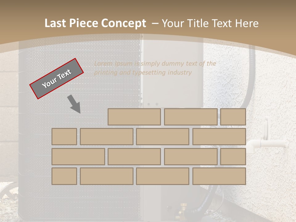 Air Conditioner And Heat Pump Compressor Unit In Backyard PowerPoint Template