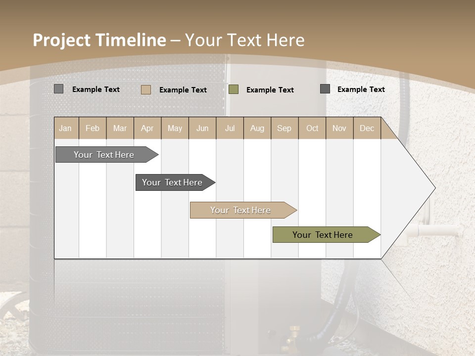 Air Conditioner And Heat Pump Compressor Unit In Backyard PowerPoint Template