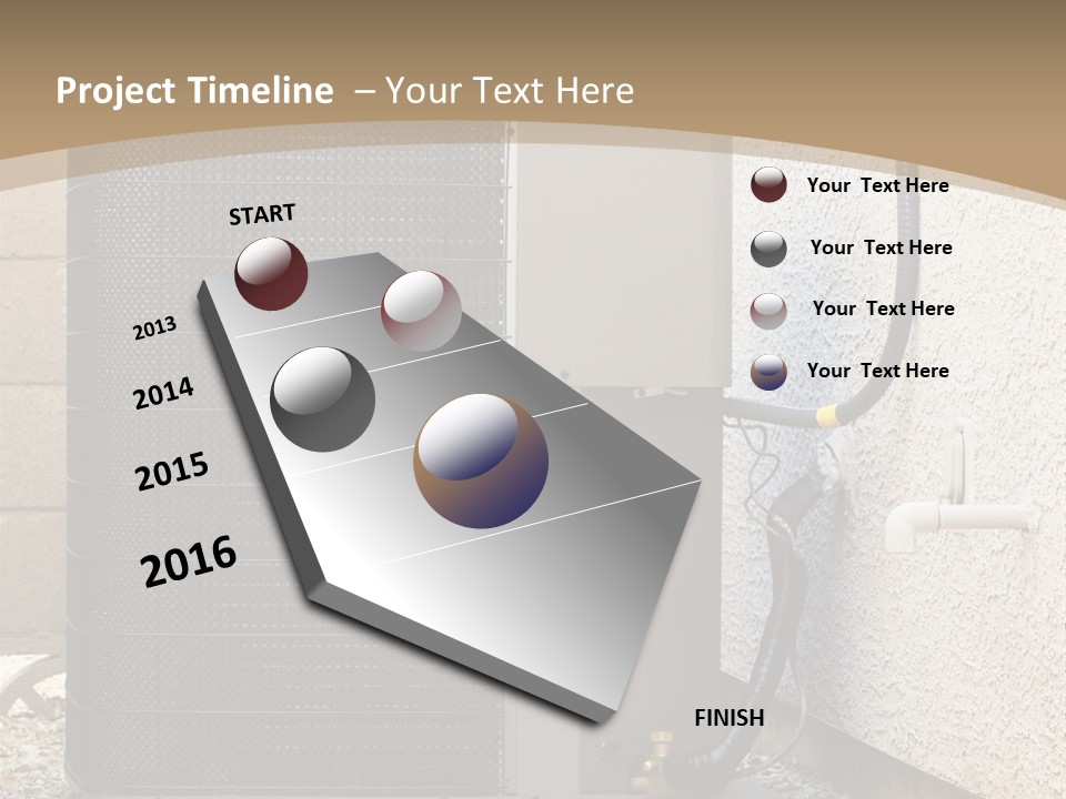 Air Conditioner And Heat Pump Compressor Unit In Backyard PowerPoint Template