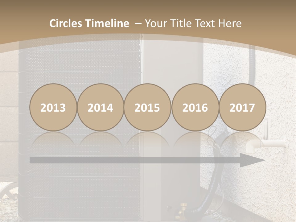 Air Conditioner And Heat Pump Compressor Unit In Backyard PowerPoint Template