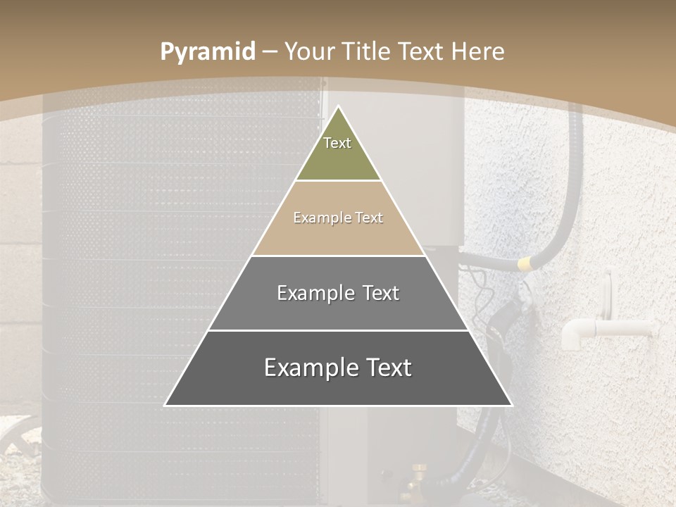 Air Conditioner And Heat Pump Compressor Unit In Backyard PowerPoint Template