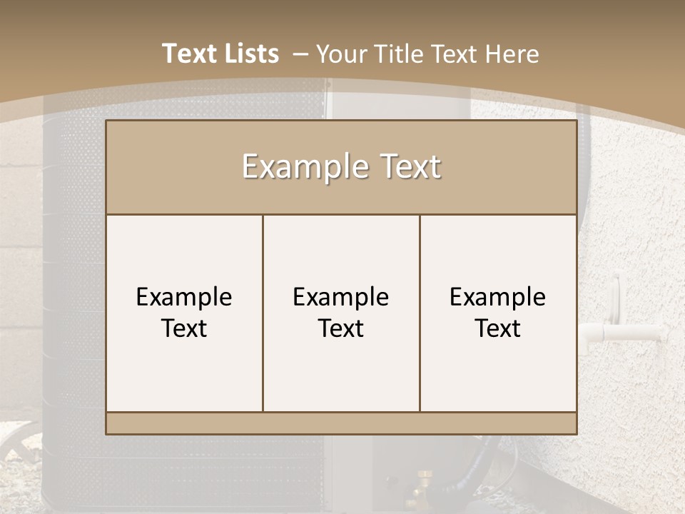 Air Conditioner And Heat Pump Compressor Unit In Backyard PowerPoint Template